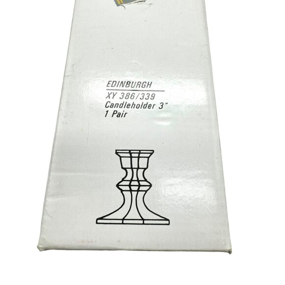 Mikasa Edinburgh Crystal Set of 2 Octagonal Base 3” Candleholders - Picture 3 of 10